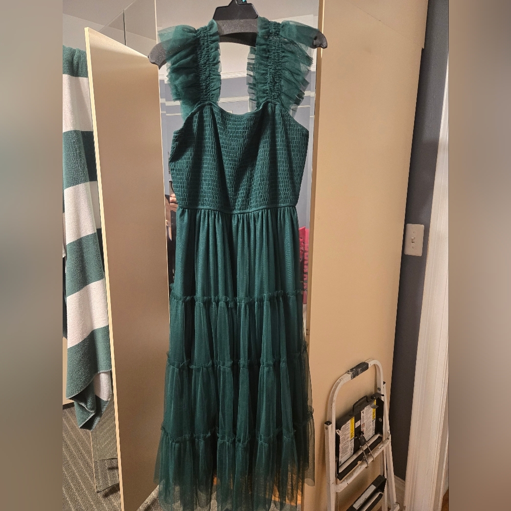 Pretty Garden Dark Green Summrr Dress